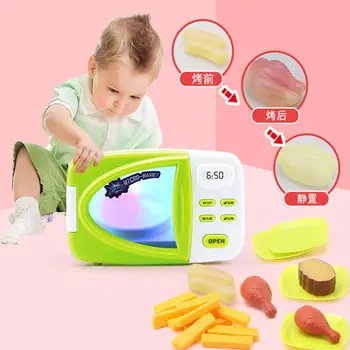 

1 Set Children Simulation Microwave Oven Toy with Simulation Food Role Play Kitchen Classical Toys Set