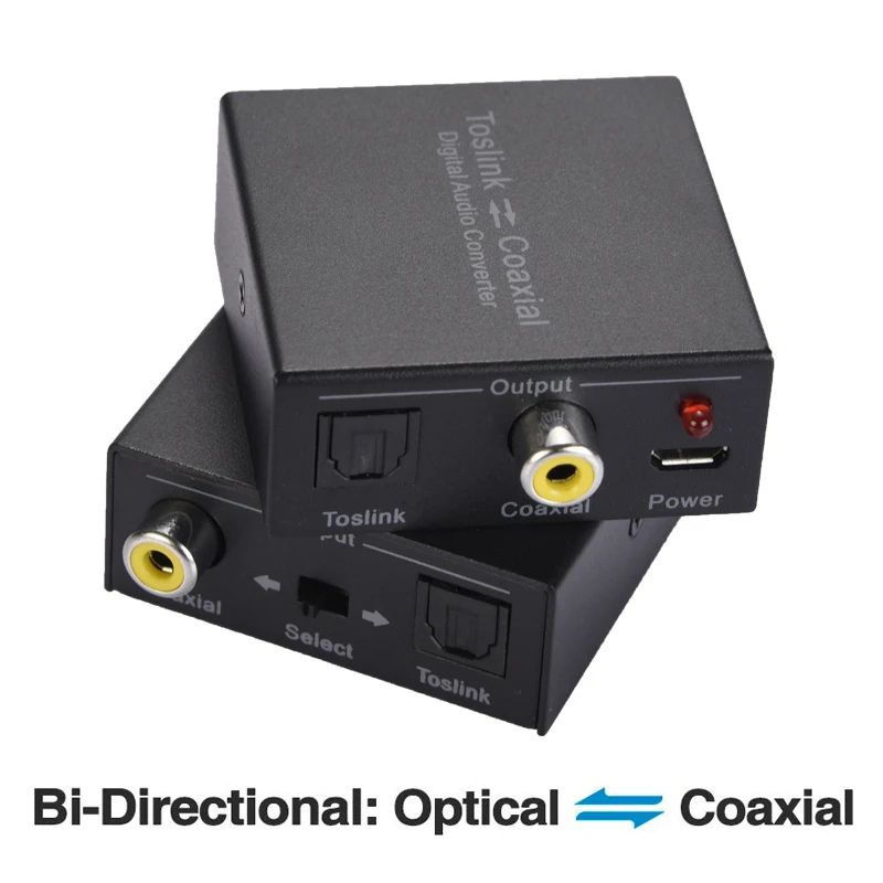 

2 Way Optical SPDIF Toslink to Coaxial or Coaxial to Optical SPDIF Toslink Bi-Directional Switch Digital Audio Converter