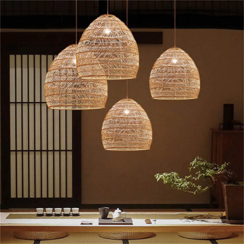 

Japanese Style Chandelier Restaurant Bar Counter Bedroom Study Light Tea Room Rattan Chinese Style Garden Homestay Tatami Light