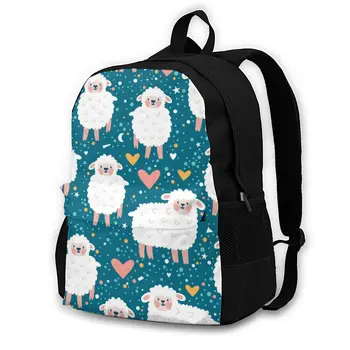 

2020 Backpack Women Shoulder Bag Fashion School Bag For Teenage Girl BackpacksCute Sheep Heart Star And Dots Travel Bag