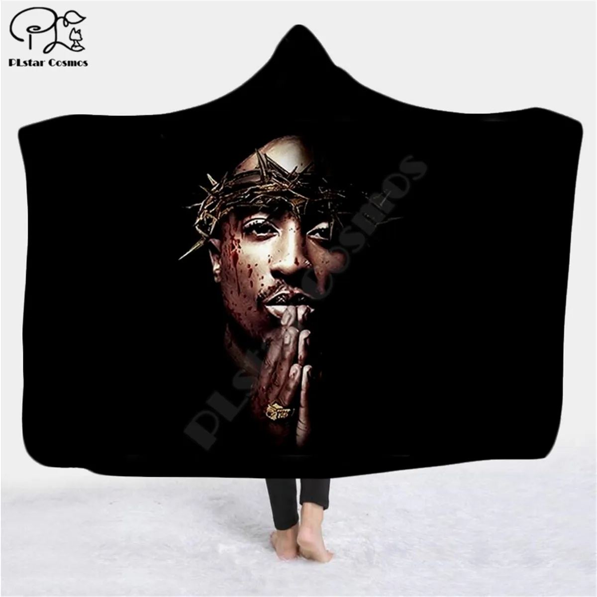 2Pac персонаж Аватар шаблон с капюшоном Одеяло Для Взрослых Красочные Дети Шерпа