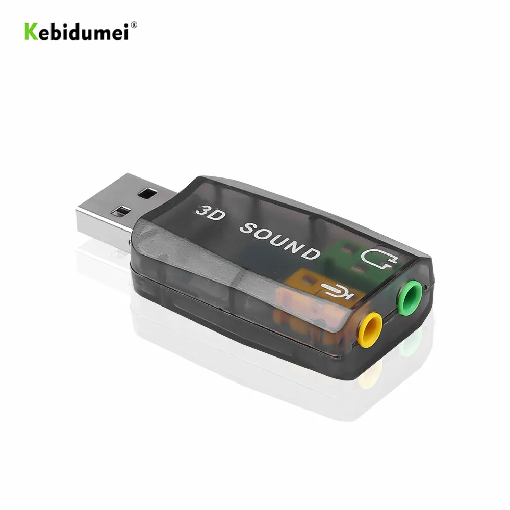 Звуковая карта kebidumei 5 1 виртуальная внешняя звуковая USB аудио адаптер с 3D на 3 мм
