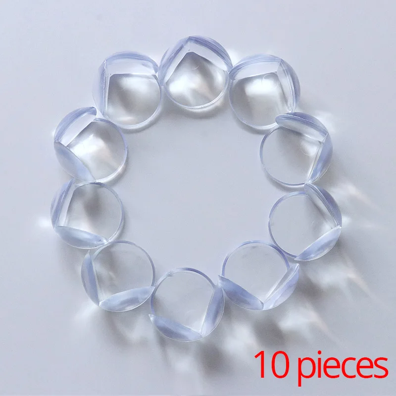Round 10pcs 10 шт. Детская безопасность мягкий эластичный протектор стол угловой край Защитная крышка дети сферические столкновения - Цвет: Round 10pcs