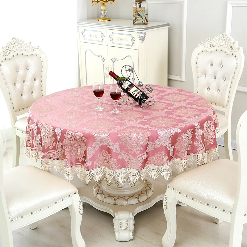 A Household high-end round tablecloth, fabric European style table cloth - Цвет: A