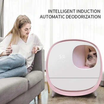 

Cat Litter Box Fully Enclosed Drawer Cat Toilet Large Intelligent Deodorant Anti-splash Pedal Channel Cat Pet Supplies