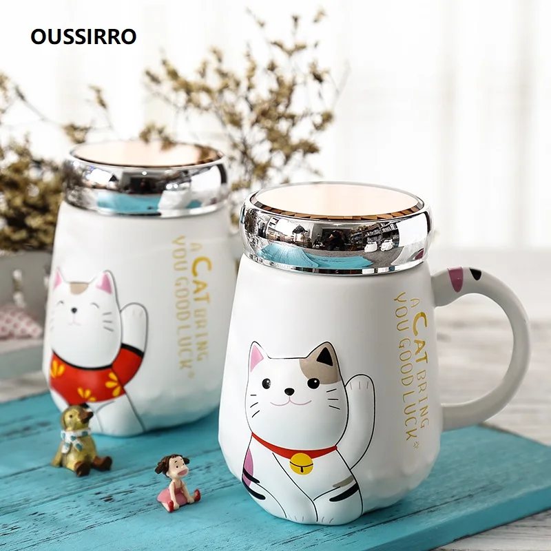 OUSSIRRO креативный стиль Hello Lucky Kitty кот Молоко Кофе Чай кружки с крышкой детские