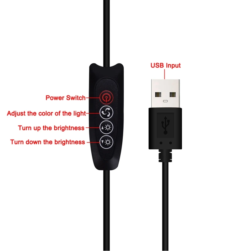 ELEG-LED Лупа 5x USB интерфейс 3 цвета освещение Лупа светильник Reader Ремонт Светильник ing клип