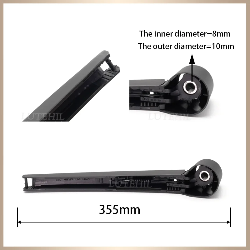 Wiper 16" Rear Wiper Blade & Arm Set Kit Fit For VW Transporter T5 2003-2013 2004 2005 2006 Windshield Windscreen Rear Window 3