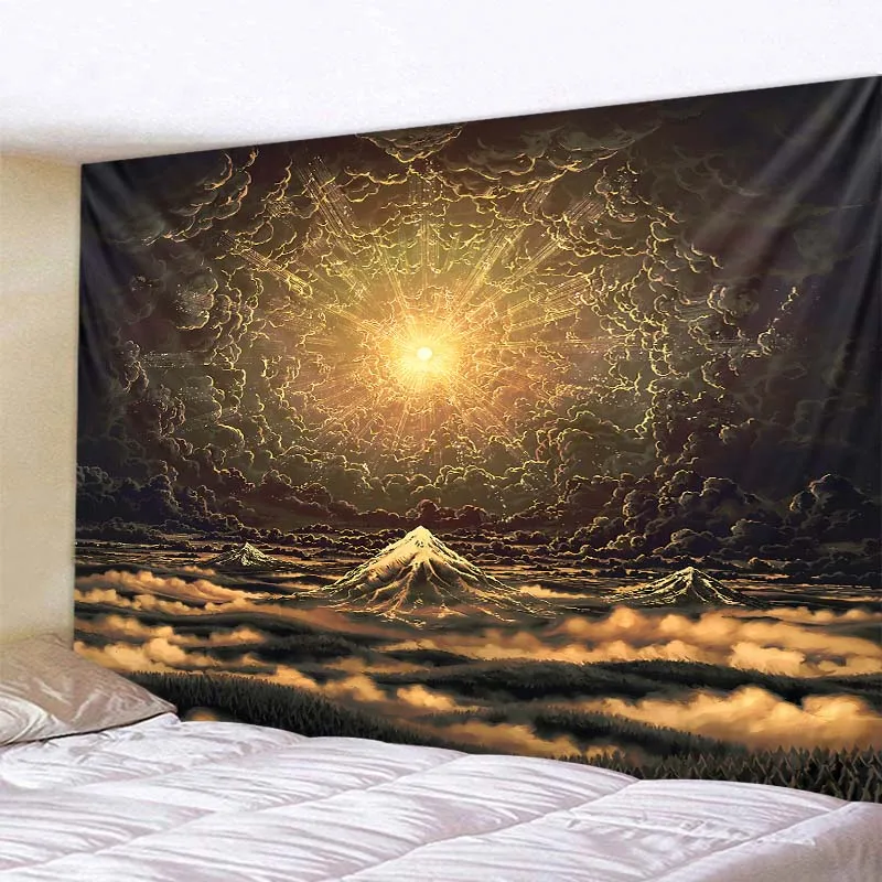 

Psychedelic landscape printing tapestry fantasy starry sky clouds room decoration wall hanging bohemian home art wall decoration