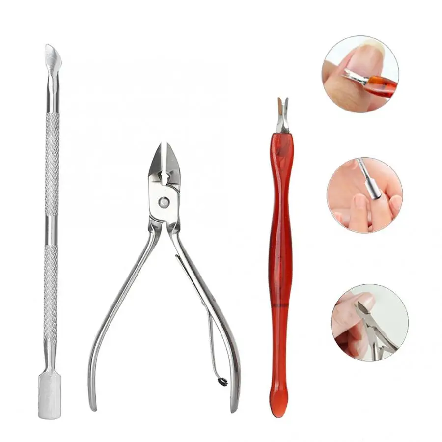 Инструменты для маникюра 3 шт. из нержавеющей стали удаления омертвевшей кожи