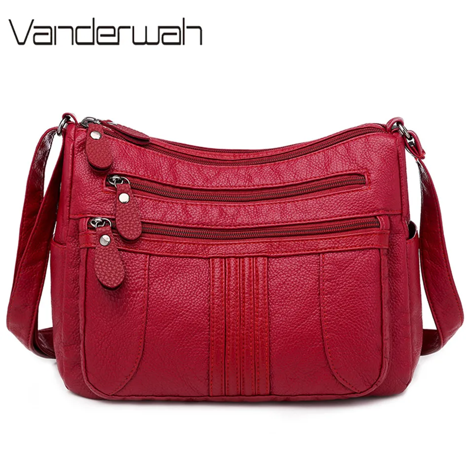  Повседневные сумки через плечо для женщин 2020 мягкие PU кожаные сумки через плечо Sac A основная Женская многослойная сумка мессенджер Bolsa…