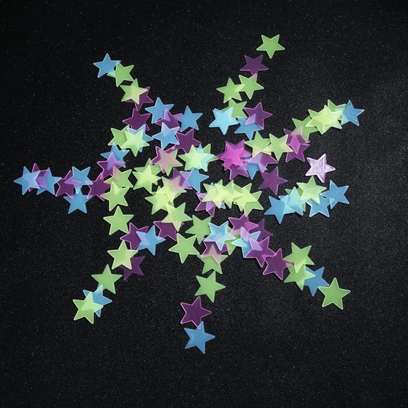 100 шт./компл. домашний декор светящаяся звезда наклейка флуоресцентная лампочка