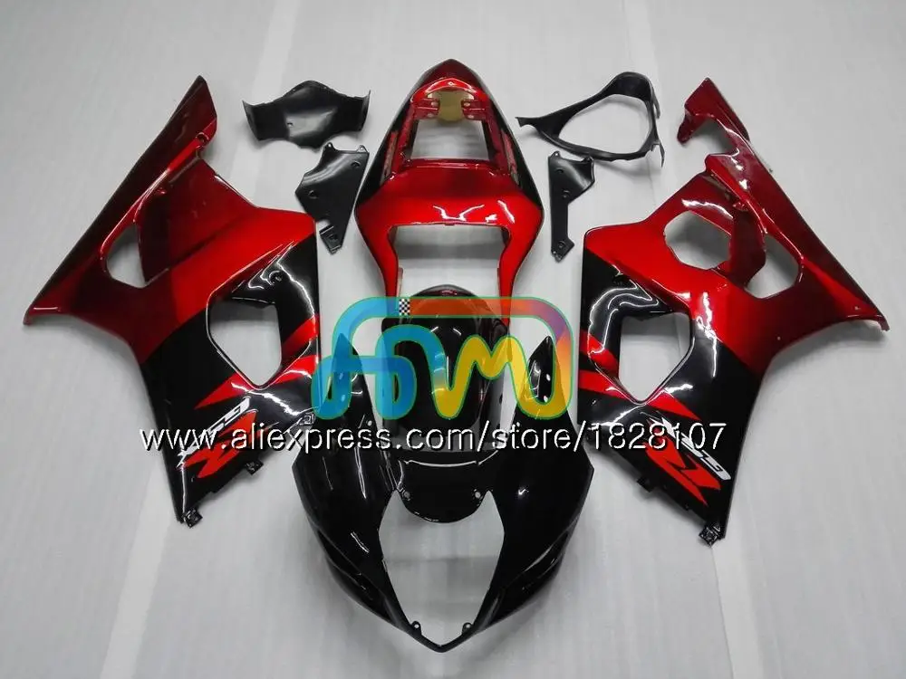 Корпус для SUZUKI GSXR-1000 GSXR1000 03 04 41BS. 6 черных масок west 1000CC GSX-R1000 GSX R1000 03 04 K3 GSXR 1000 CC 2003 2004 Обтекатель - Цвет: No. 13 Red