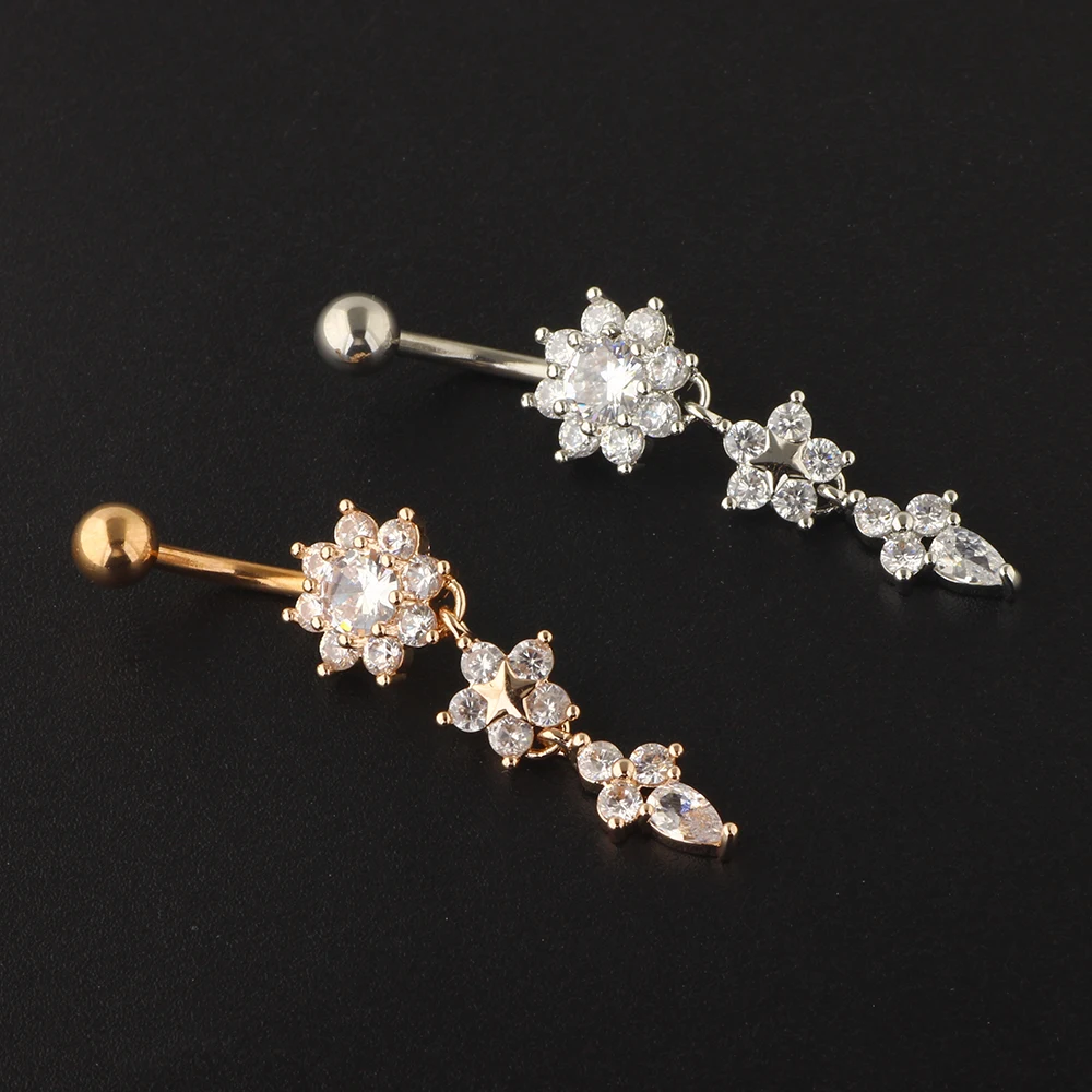 Cute Dangle Belly Ring Pack 14G Navel Piercing Bulk Sexy Belly Ring Set Belly Button Ring Lot Pircing Ombligo Jewelry