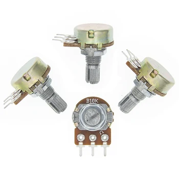 

10 PCS WH148 B10K Linear Potentiometer 15mm Shaft With Nuts And Washers