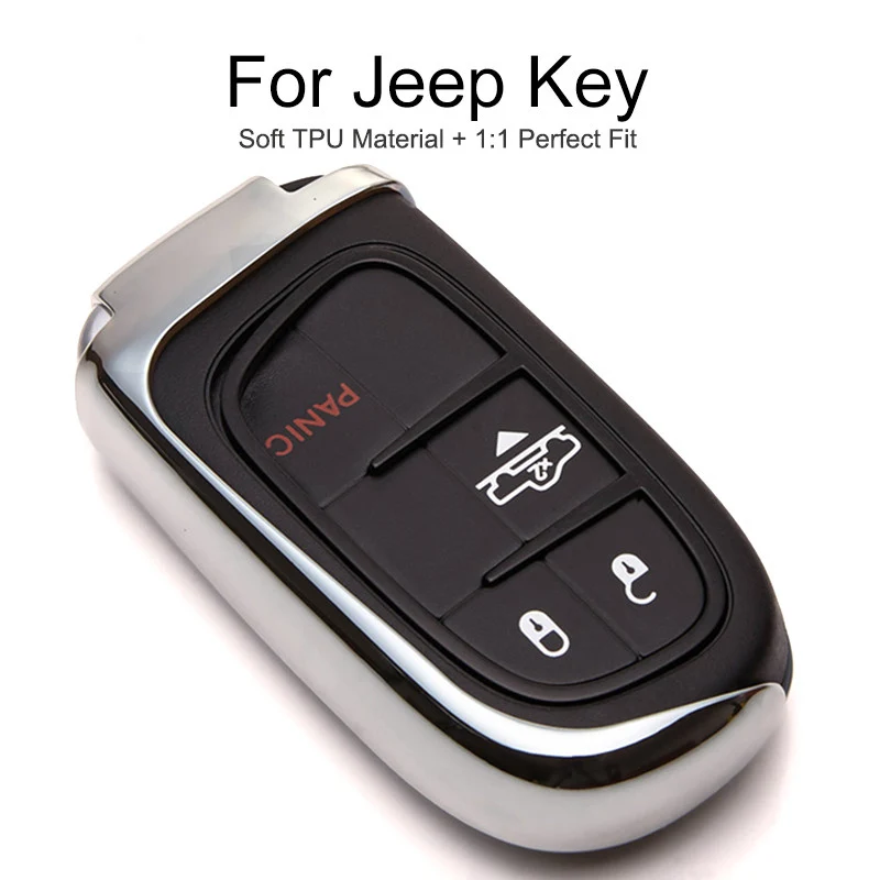 

Soft Tpu Car Key Cover Case For Jeep Patriot Liberty Renegade Wrangler Jl For Fiat Ducato Dodge Key Ring chain Shell Accessories