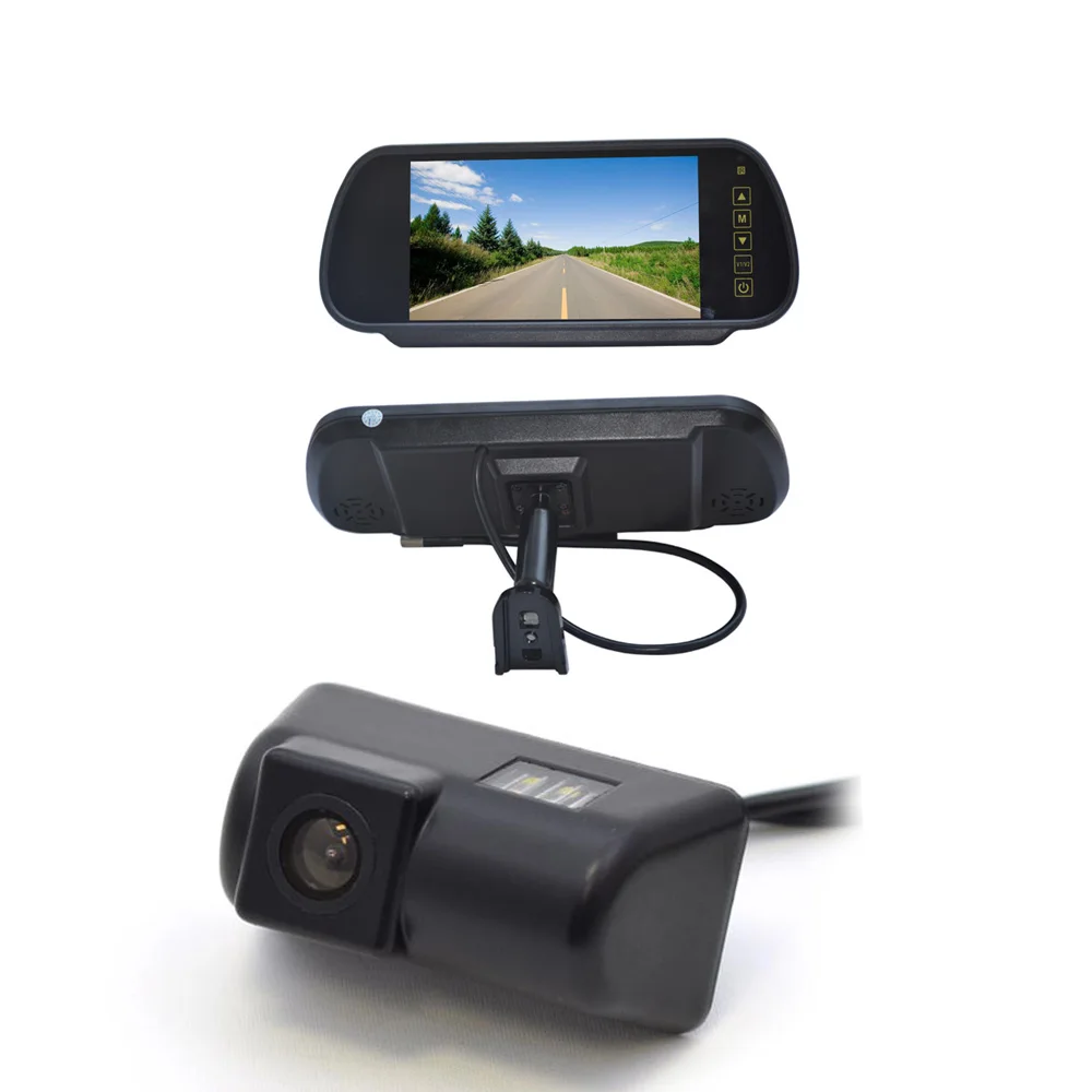 Vardsafe VS3027R Reverse Backup camera & 7 Inch Replacement Rear View Mirror Monitor for Ford