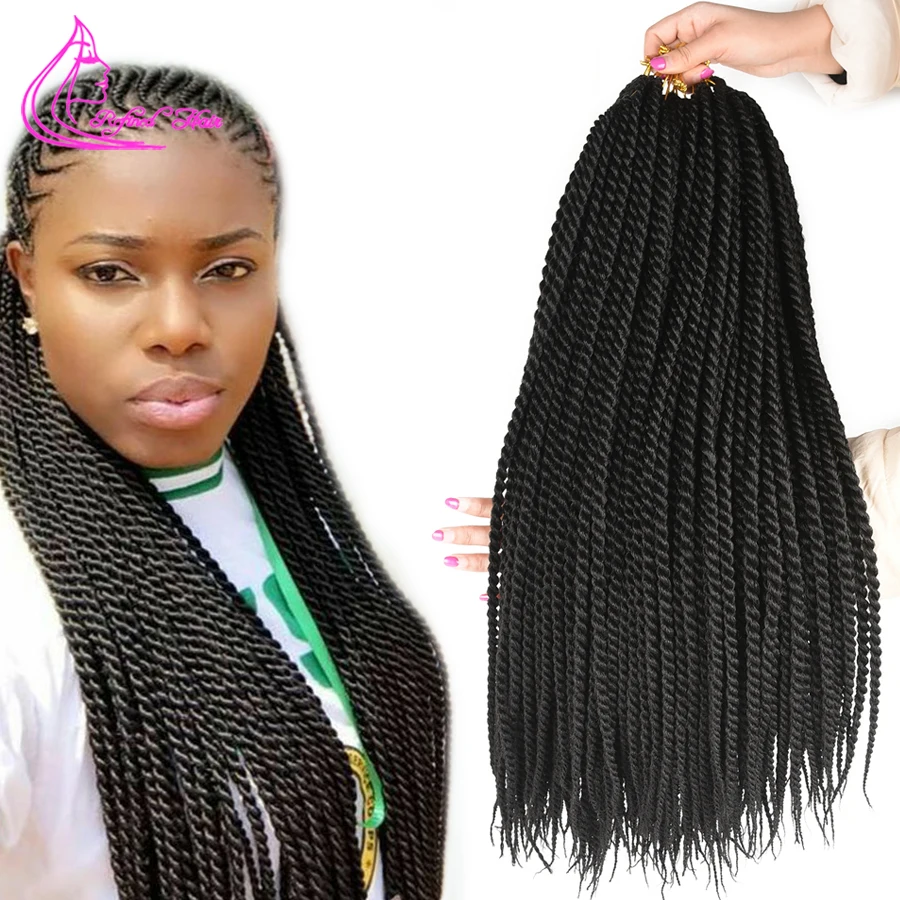 Refined Hair 22Inch Long Handmade Crochet Braids Senegalese Twist Braiding Hair Extensions Ombre Synthetic Braids 22Strands/pc