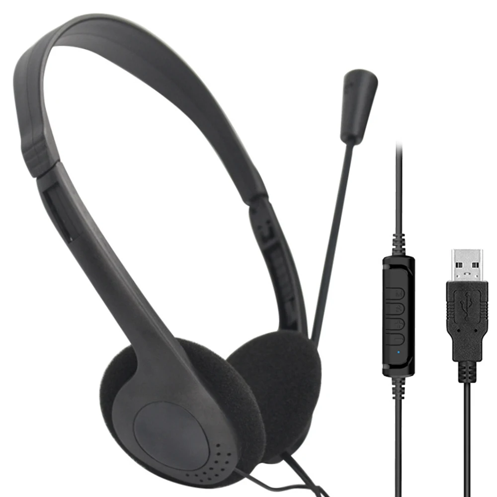 Ultra light Commercial grade Broadband USB Headset DSP ASP Gaming Headphones Bass Stereo PC Wired Headset With Mic Gifts