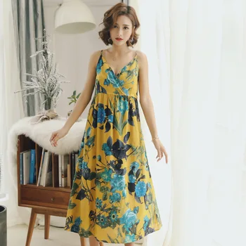 

Sling Lingerie Nightgown Female Printed Sexy Night Dress Women Sexy Night Gown Ladies Sleeveless Dress Sleepwear Homewear Dress