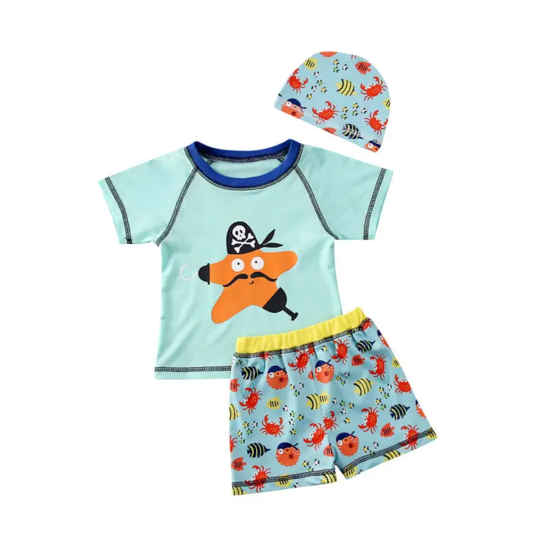 

Summer Swimwear 3pcs Toddler Baby Boy Kid Swimsuit Bathing Tankini Bikini Set Swimwear Beachwear Outfits 1-5Y
