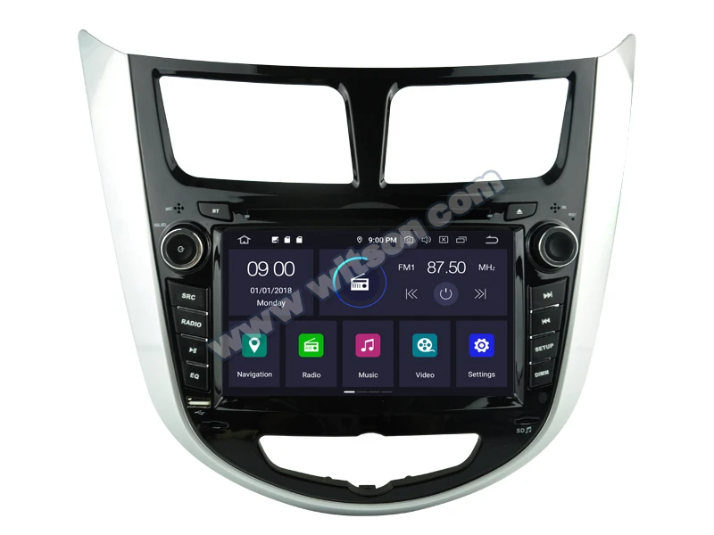 Discount 7" Android 9.0 OS Car DVD Multimedia GPS Radio for Hyundai i25 2010-2017 & Hyundai Verna 2010-2017 & Hyundai Grand Avega Hatchback 2011-2016 4