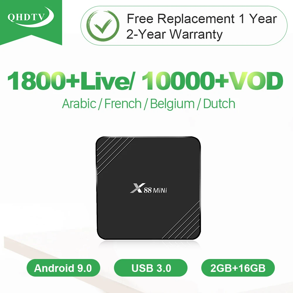IP tv Франция арабский голландский X88 Мини Android 9,0 Smart QHD tv IP tv Box 2G 16G USB3.0 Бельгия Марокко Италия, Испания Арабский IP tv