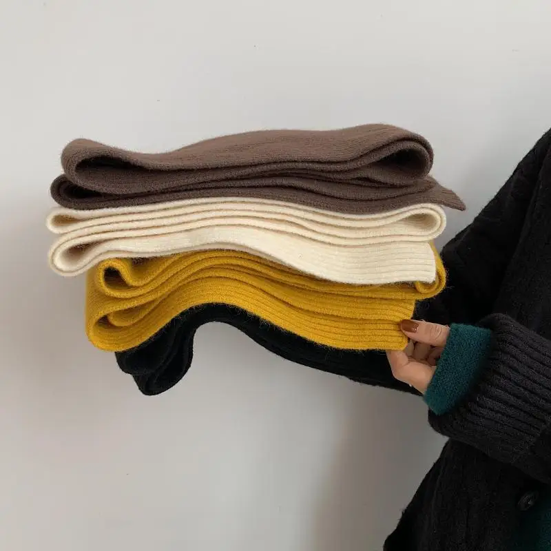 

Collocation Knock Practical Simple Small Scarf Winter Warm Comfortable Dehaired Angora Core-Spun Yarn Versatile Scarf Scarf Fema