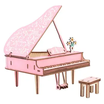 

1 Set Boys Girls DIY Handmade Puzzle Materials Piano Modeling Wooden Three-dimensional Jigsaw Puzzles Children Educational Toys
