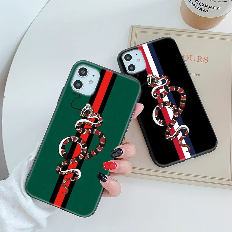 Rywer Gg Snake Soft Case For Iphone 13 12 Mini 11 Pro X Xs Max Xr 8 7 6 6s Plus Se 2 Silicone Phone Cover Fashion Coque Fundas Phone Pouches Aliexpress