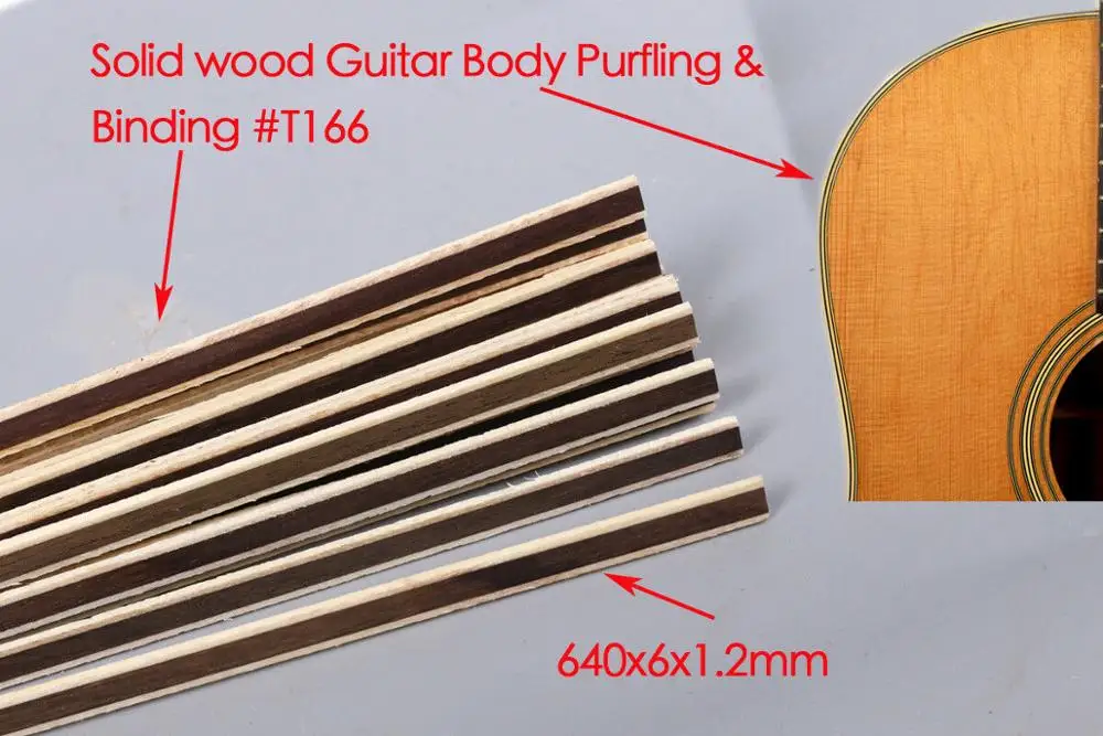 

50pcs Guitar Strip Purfling Binding Guitar Body Parts Wood Inlay 640x6x1.2mm