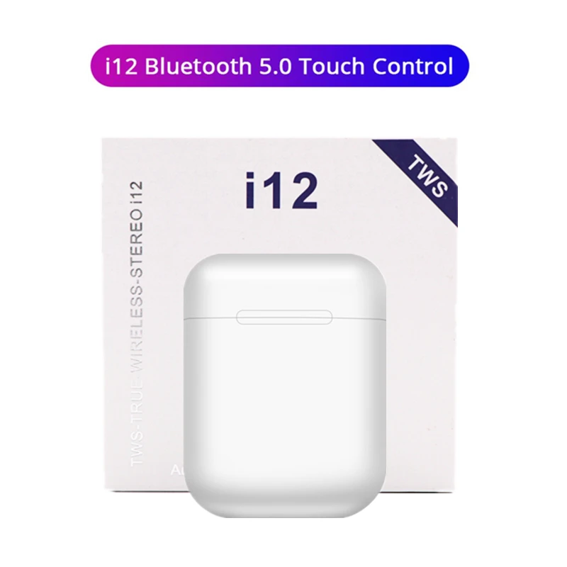 i12 Touch Version I9s/i12 TWS 5,0 Bluetooth наушники, беспроводные наушники, стерео спортивные наушники, гарнитура с зарядным устройством, микрофон для смартфона - Цвет: i12 Touch Version