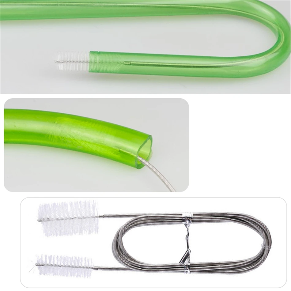 Aional Refrigerator Drain Pipe Brush Fish Tank General Pipe Brush Stainless Steel Cleaning Brush Tool Hose Brush Suitable For Fish Tank Aquarium Kitchen Refrigerator Cleaning
