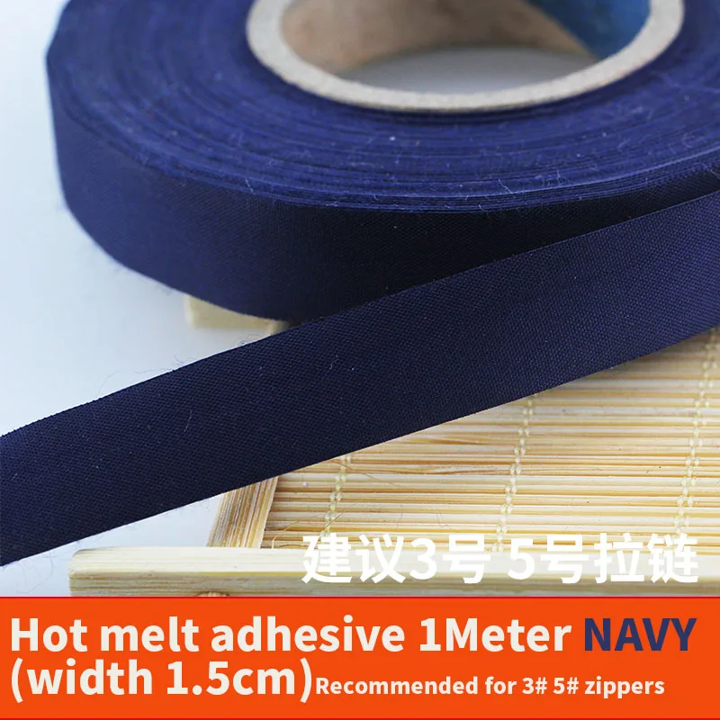 Navy glue 1.5cm 1M № 3 5 8 10 металлические портновские двойные ползунки открывающиеся на молнии Стопперы аксессуары для шитья 8-10 шт - Цвет: Navy glue 1.5cm 1M