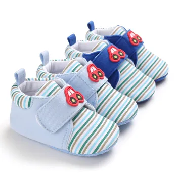

Anti-Slip Toddler Soft Soled First Walkers Winter Infant Shoes Baby Girls Boys Warm Casual Sneakers Cartoon Stripe Baby Shoes