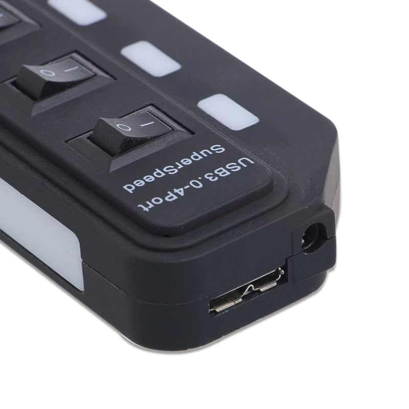 4-Порты и разъёмы USB 3,0 концентратор с переключателем светодиодный индикатор USB разветвитель адаптер-L059 Новинка; Лидер продаж