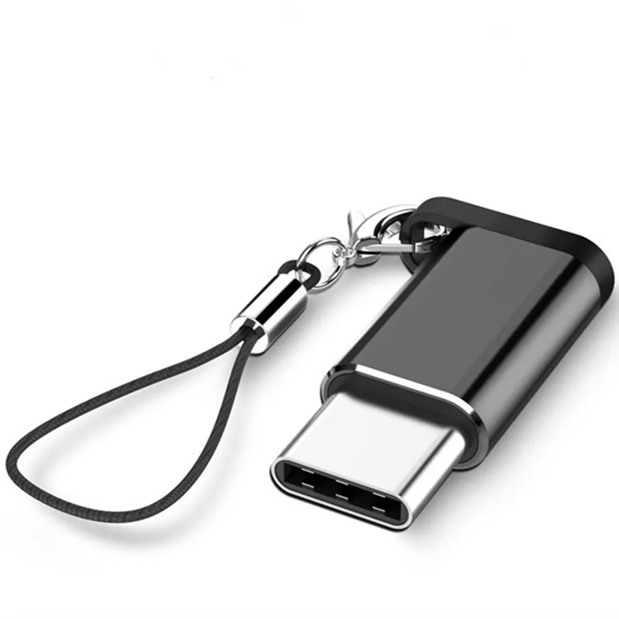Adapter Micro USB To Type C Alloy Case Android Micro USB Connector To Type C For Huawei For Xiaomi With Keychain Adaptors