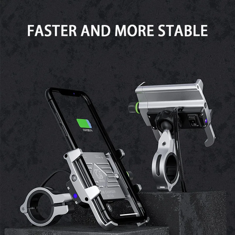 Arwin QC3.0 алюминиевый держатель для телефона мотоцикла с usb зарядным устройством