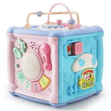 Многофункциональные Музыкальные Игрушки для малышей, музыкальная шкатулка, куб, часы, геометрические блоки, сортировка, развивающие игрушки