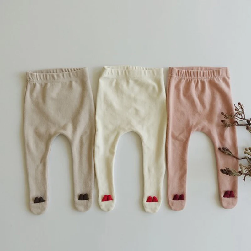 Леггинсы для маленьких девочек, детские штаны на весну-осень, милые вязаные леггинсы для малышей, детские штаны