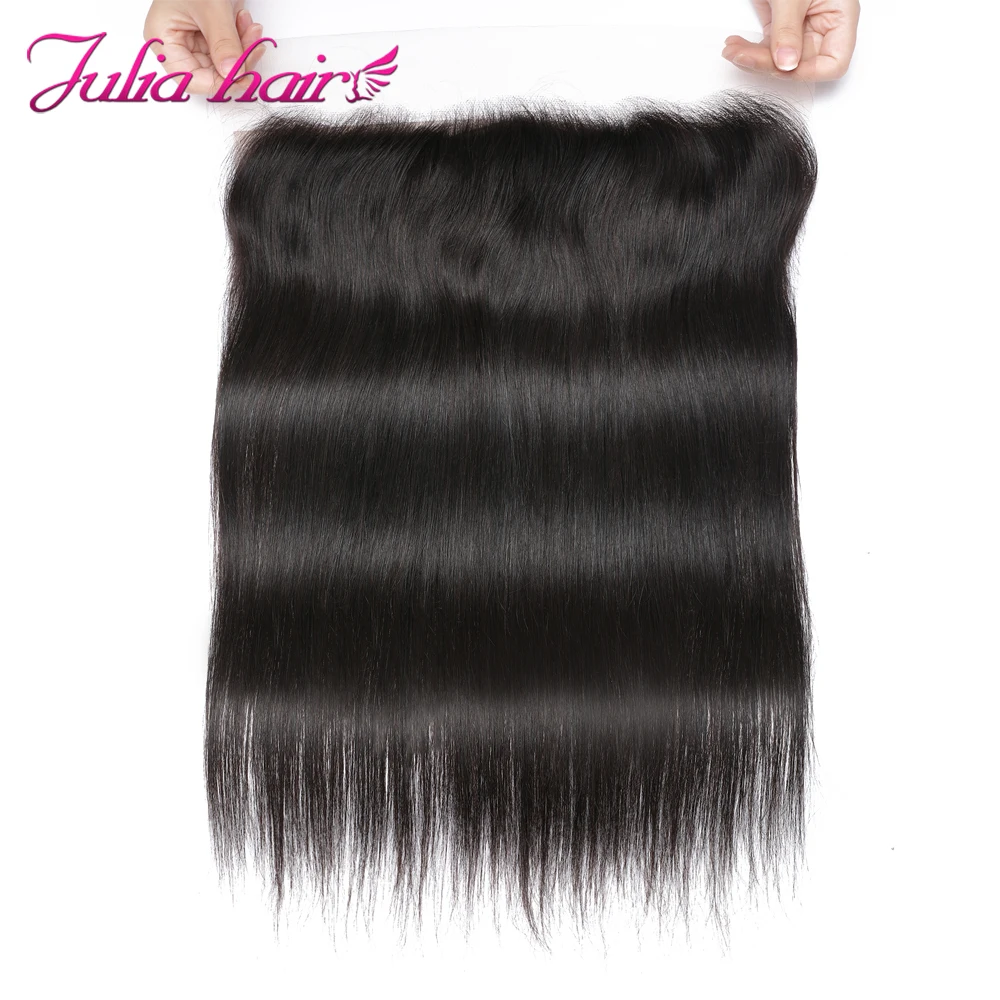 Julia Hair Bone Straight 13x4 Lace Frontal Free Part Ear to Ear Lace Frontal Closure Pre Plucked Human Hair 4x4 Lae Closure