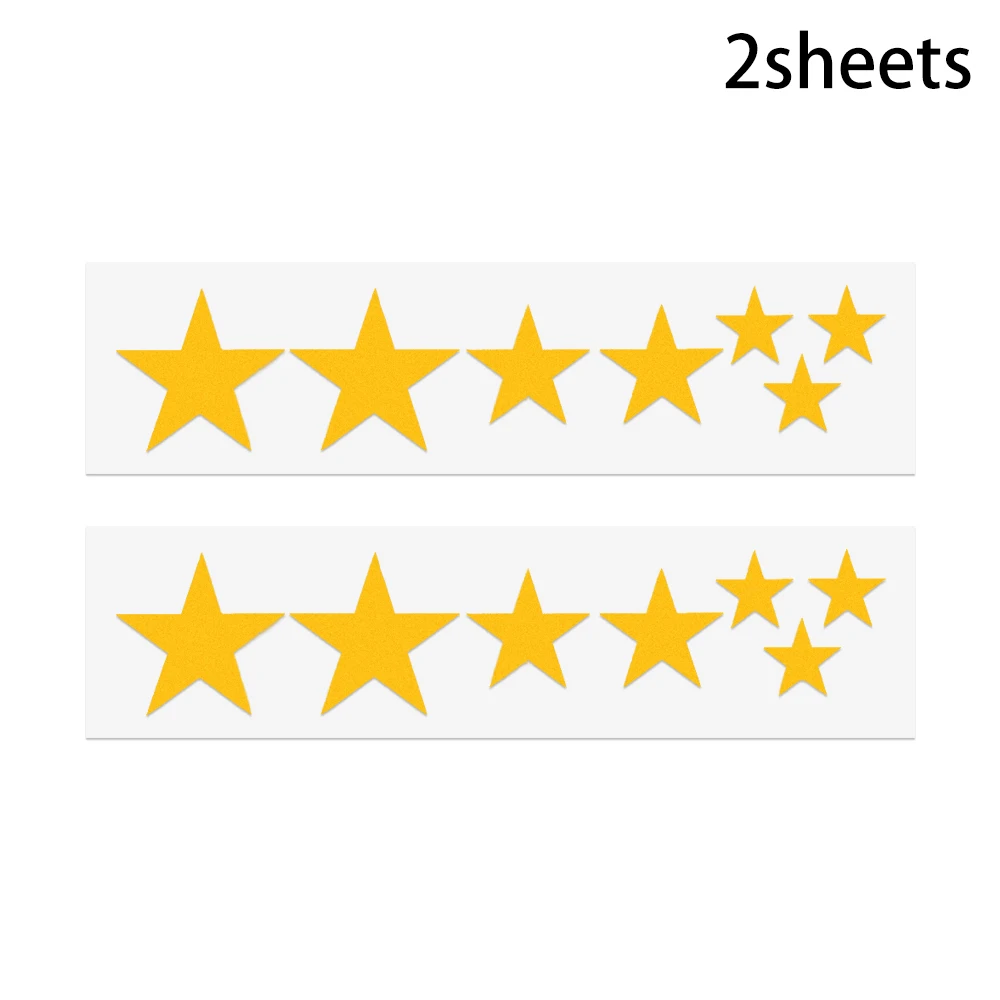 Colorful Reflective Stickers 2 Sheets Bike Frame Wheel Fluorescent Stars Sticker Outdoor MTB Bicycle Reflector Decal Accessory - Цвет: Yellow