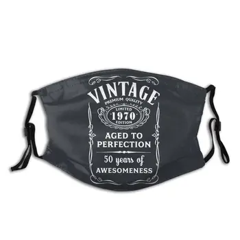 

1970 Non-Disposable Face Mask with Filter 50th Birthday Dustproof Mask Protection Cover Respirator Mouth Muffle