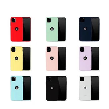 

1000pcs Candy Color Cute TPU Soft Phone Cases For iphone 11 Pro XR XS Max 6S 7 8 Plus Matte Silicone Couples Phone Cover Coque