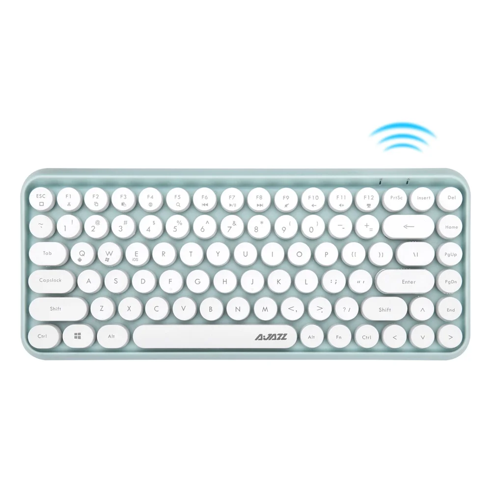 Green Ajazz 308i Bluetooth клавиатура планшетный ПК ноутбук для домашнего и офисного использования девушки панк клавиатура мобильный телефон клавиатура - Цвет: Green