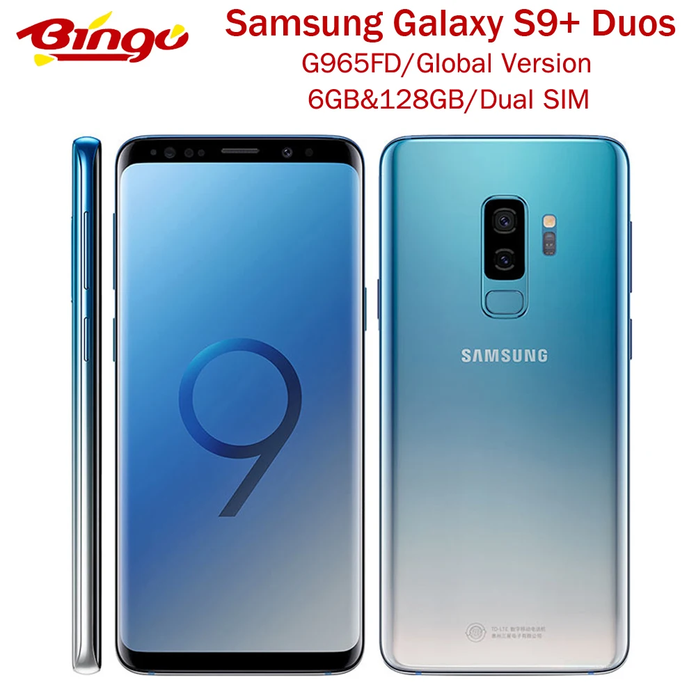 Samsung Galaxy S9+ S9 Plus G965FD 128GB Dual SIM 4G LTE Android Mobile Phone Octa Core 6.2" 12MP&amp8MP RAM 6GB ROM 128G Exynos |