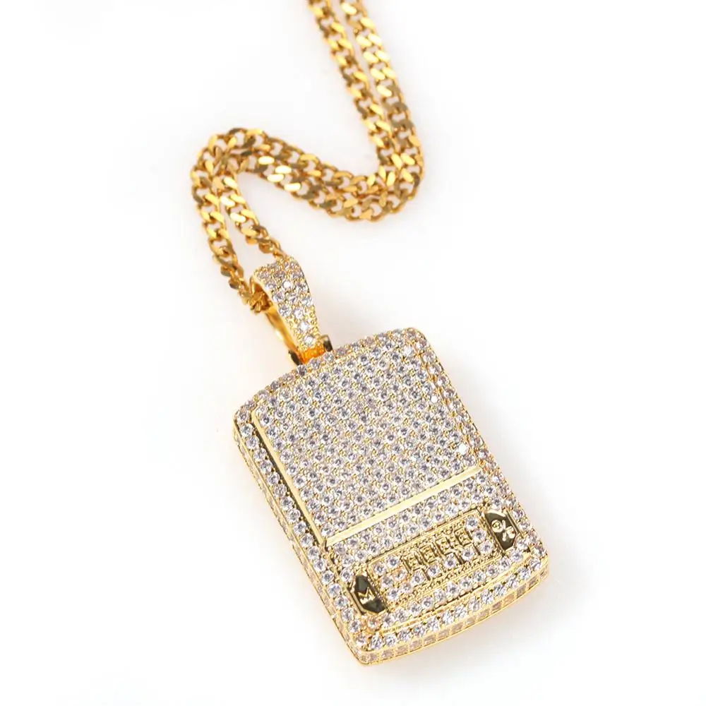 

Мужские Микро-инкрустированные ожерелья в стиле хип-хоп с фианитом AAA Iced out bling Digital Scale, модные ювелирные изделия золотого цвета, подарки