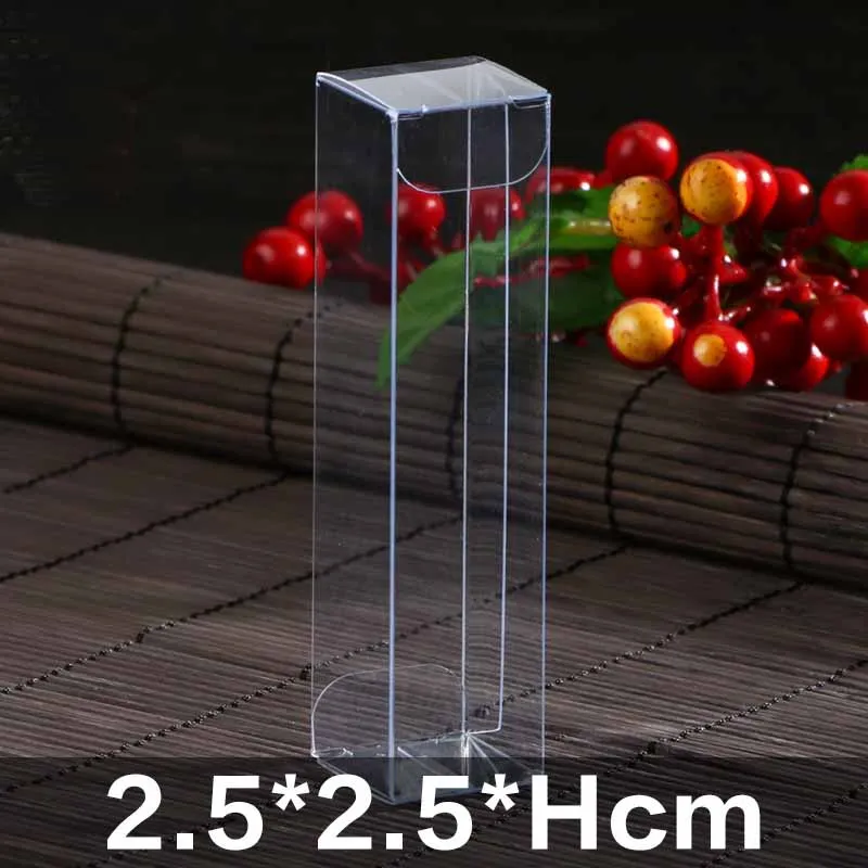 

20pcs/lot Large plastic cosmetic packaging box, long clear pvc box packaging,Plastic Folding pvc Boxes Party Favors Long PVC