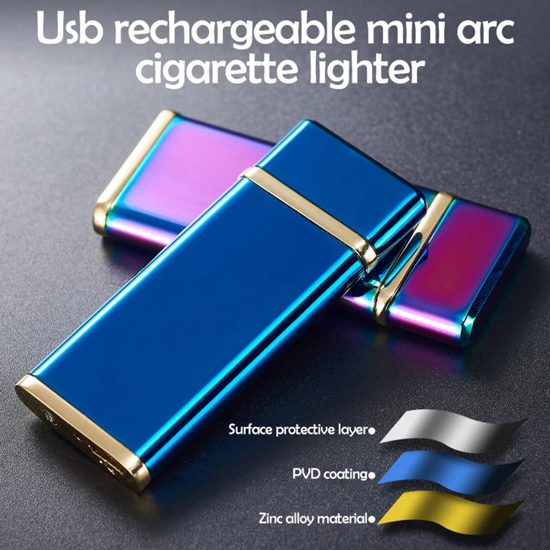 USB перезаряжаемая мини-дуговая зажигалка Электронная плазменная двойная дуговая