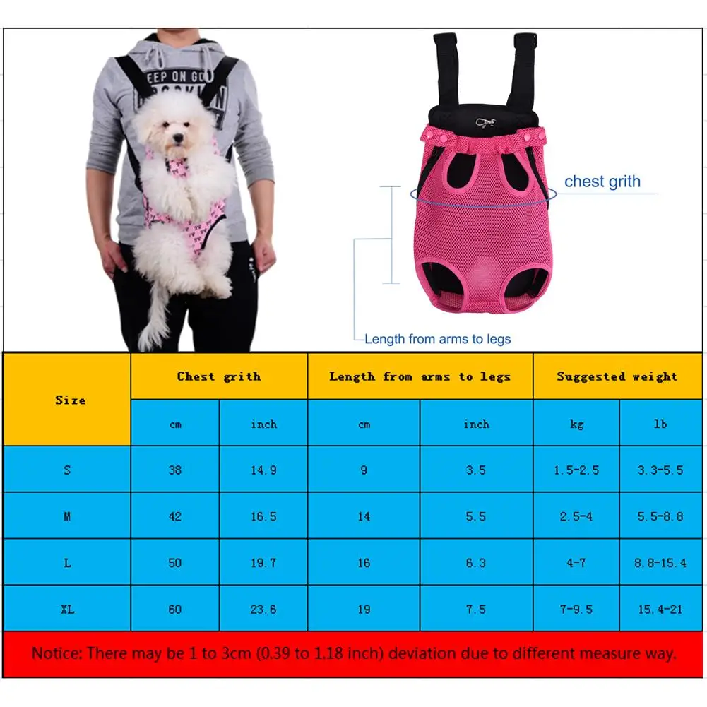 Petshy Регулируемый рюкзак для собак кенгуру дышащая Передняя переноска для собаки щенка сумка для переноски домашних животных ноги для путешествий, легко подходит